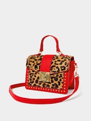 Joe Browns Red Leopard Print Cross-Body Bag - Image 2 of 4