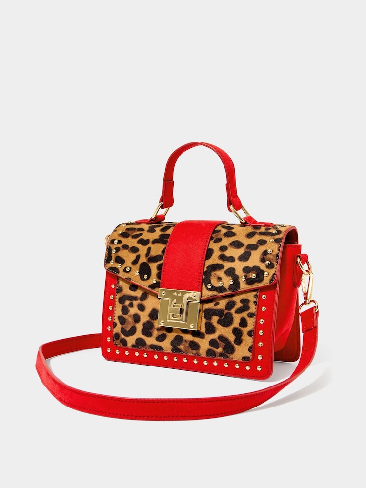 Joe Browns Red Leopard Print Cross-Body Bag - Image 2 of 4
