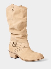 Joe Browns Natural Slouchy Suede Buckle Boots - Image 2 of 6