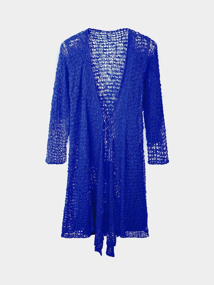 Joe Browns Blue Lightweight Popcorn Knit Longline Cardigan - Image 5 of 5 Joe Browns Blue Lightweight Popcorn Knit Longline Cardigan - Image 5 of 5