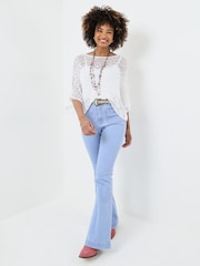 Joe Browns White Lightweight Stretchy Popcorn Knit Jumper - Image 3 of 3