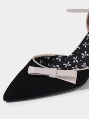 Joe Browns Black Bow Detail Monochrome Slingback Heels - Image 5 of 6