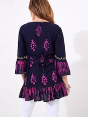 Joe Browns Blue Embroidered Button Down Tunic - Image 4 of 7