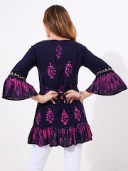 Joe Browns Blue Embroidered Button Down Tunic - Image 6 of 7