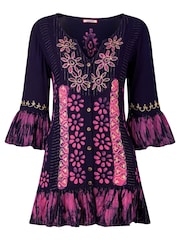 Joe Browns Blue Embroidered Button Down Tunic - Image 7 of 7