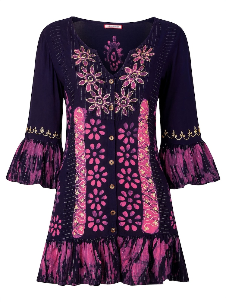Joe Browns Blue Embroidered Button Down Tunic - Image 7 of 7