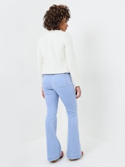 Joe Browns White Collarless Frayed Tweed Jacket - Image 4 of 5