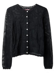 Joe Browns Black Sheer Rose Lace Cardigan - Image 7 of 7
