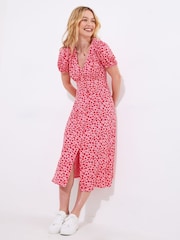 Joe Browns Pink Rose Print Midi Dress - Image 1 of 5