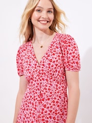 Joe Browns Pink Rose Print Midi Dress - Image 4 of 5