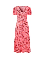 Joe Browns Pink Rose Print Midi Dress - Image 5 of 5