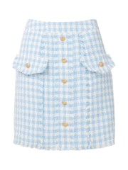Joe Browns Blue Gingham Checked Button Detail Mini Skirt - Image 6 of 6