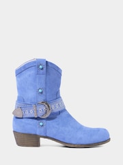 Joe Browns Blue Embroidered Strap Western Ankle Boots - Image 1 of 4