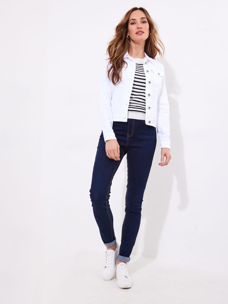 Joe Browns White Boutique Embellished Wing Denim Jacket - Image 3 of 8