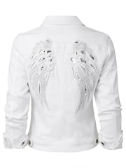 Joe Browns White Boutique Embellished Wing Denim Jacket - Image 8 of 8