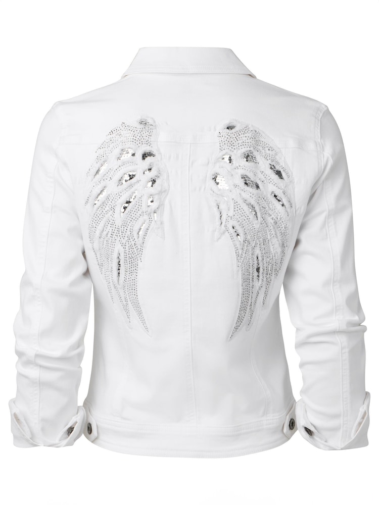 Joe Browns Boutique – Verzierte Denim-Jacke mit Flügelapplikation - Bild 8 von 8 Joe Browns Boutique – Verzierte Denim-Jacke mit Flügelapplikation - Bild 8 von 8