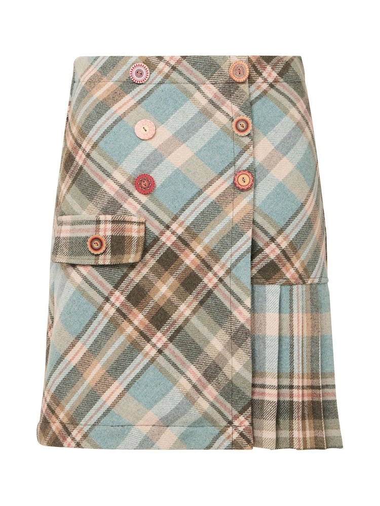 Joe Browns Blue Checked A-Line  Mini Skirt - Image 7 of 7