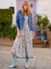 Joe Browns Blue Sequin Floral Maxi Dress - Image 2 of 7