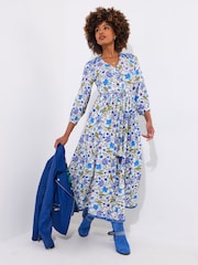 Joe Browns Blue Sequin Floral Maxi Dress - Image 3 of 7