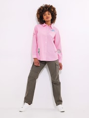 Joe Browns Pink Lightweight Graffiti Stripe 100% Cotton Shirt - Image 3 of 8