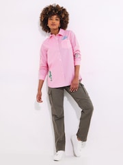 Joe Browns Pink Lightweight Graffiti Stripe 100% Cotton Shirt - Image 5 of 8