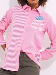 Joe Browns Pink Lightweight Graffiti Stripe 100% Cotton Shirt - Image 7 of 8
