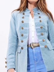 Joe Browns Blue Moleskin Military Jacket - Image 3 of 4