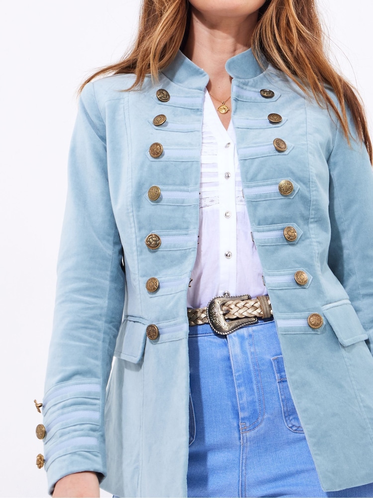 Buy Joe Browns Blue Moleskin Military Jacket from Next Oman - Main Image