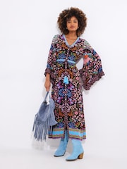 Joe Browns Black Butterfly Border Print Maxi Dress - Image 3 of 7