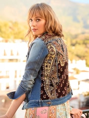 Joe Browns Limited Edition Customised Beaded Back Denim Jacket - Image 2 of 8