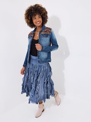 Joe Browns Limited Edition Customised Beaded Back Denim Jacket - Image 3 of 8