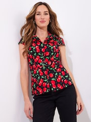 Joe Browns Red Cherry Vintage Belted Top - Image 1 of 5