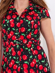 Joe Browns Red Cherry Vintage Belted Top - Image 3 of 5