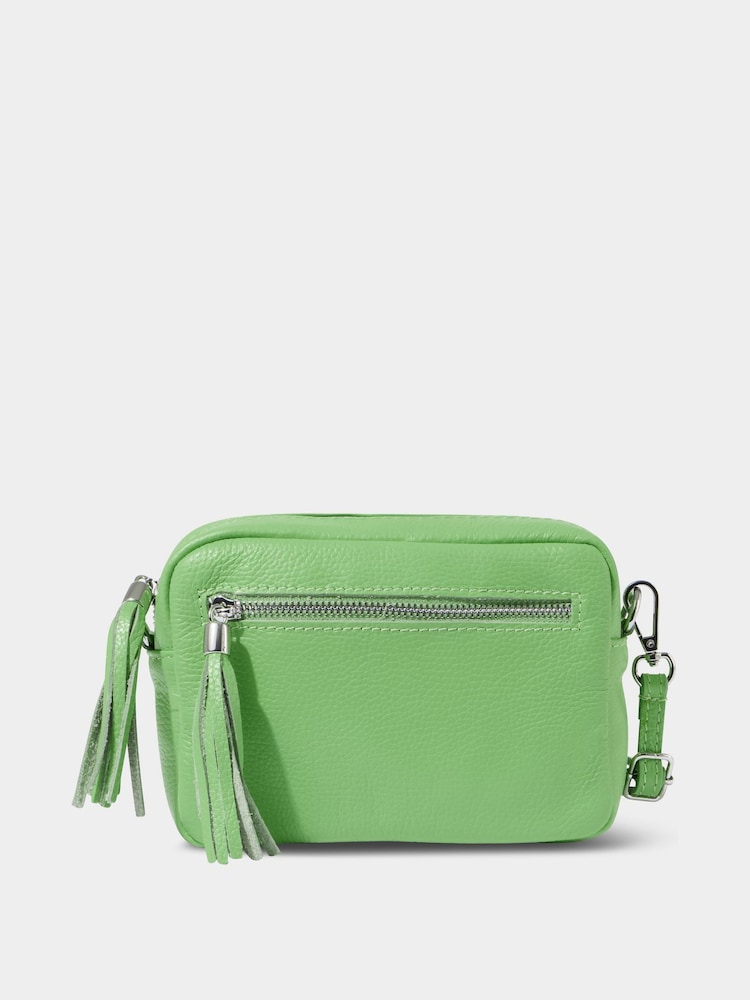 Joe Browns Bright Green Mini Leather Cross-Body Bag - Image 1 of 3
