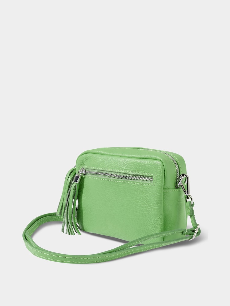 Joe Browns Bright Green Mini Leather Cross-Body Bag - Image 2 of 3