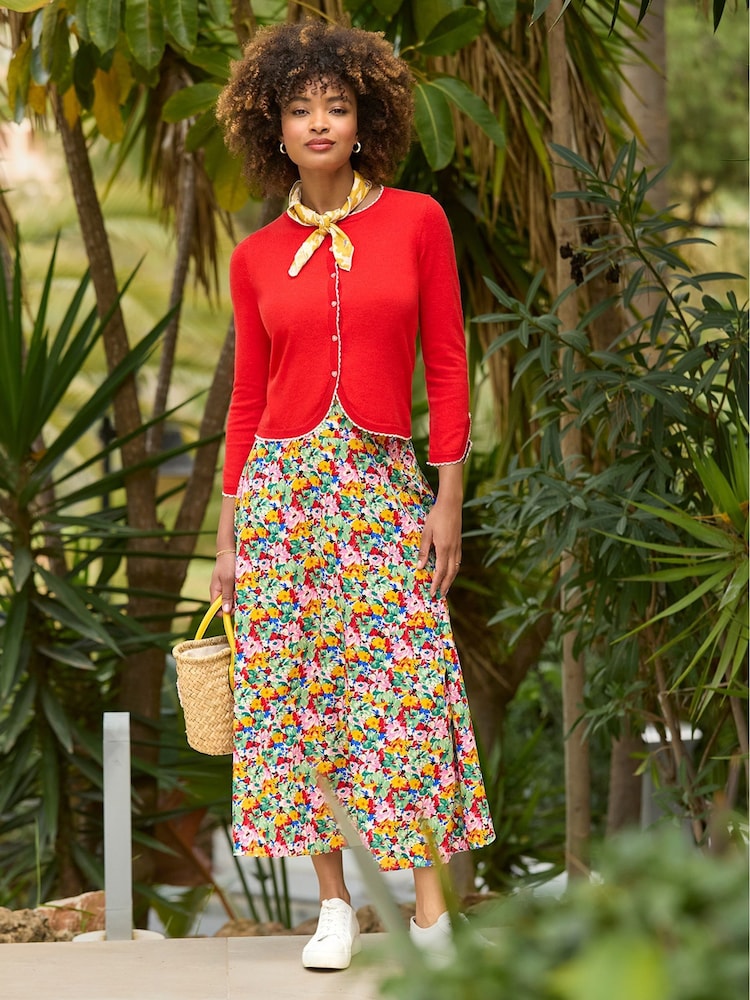 Joe Browns Red Lightweight Spring Floral Maxi Skirt - Image 1 of 6