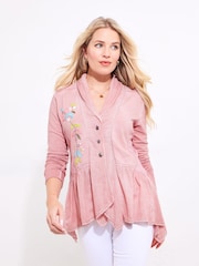 Joe Browns Pink Floral Embroidered Jersey shirt - Image 2 of 7
