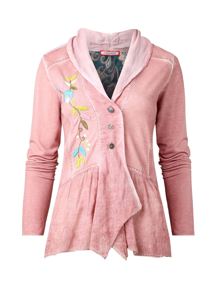 Joe Browns Pink Floral Embroidered Jersey shirt - Image 7 of 7