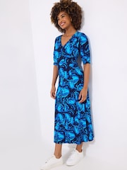 Joe Browns Blue Butterfly Floral Knee Jersey Dress - Image 2 of 5