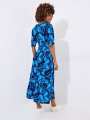 Joe Browns Blue Butterfly Floral Knee Jersey Dress - Image 3 of 5