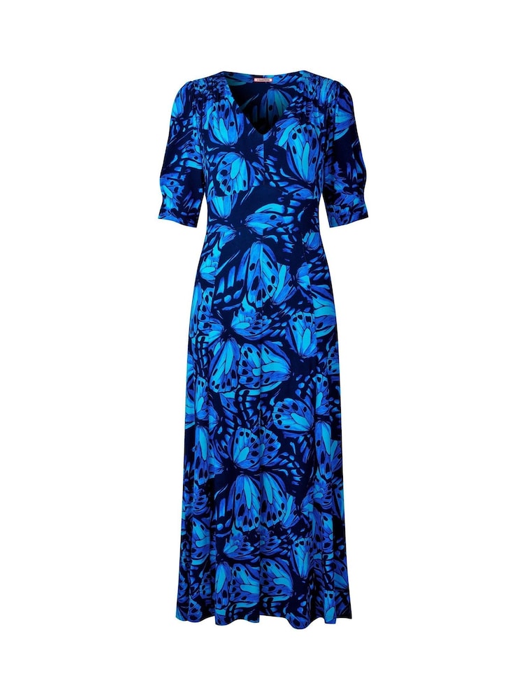 Joe Browns Blue Butterfly Floral Knee Jersey Dress - Image 5 of 5