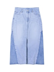 Joe Browns Blue Mid-Wash Frayed Hem Denim Skirt - Image 5 of 5
