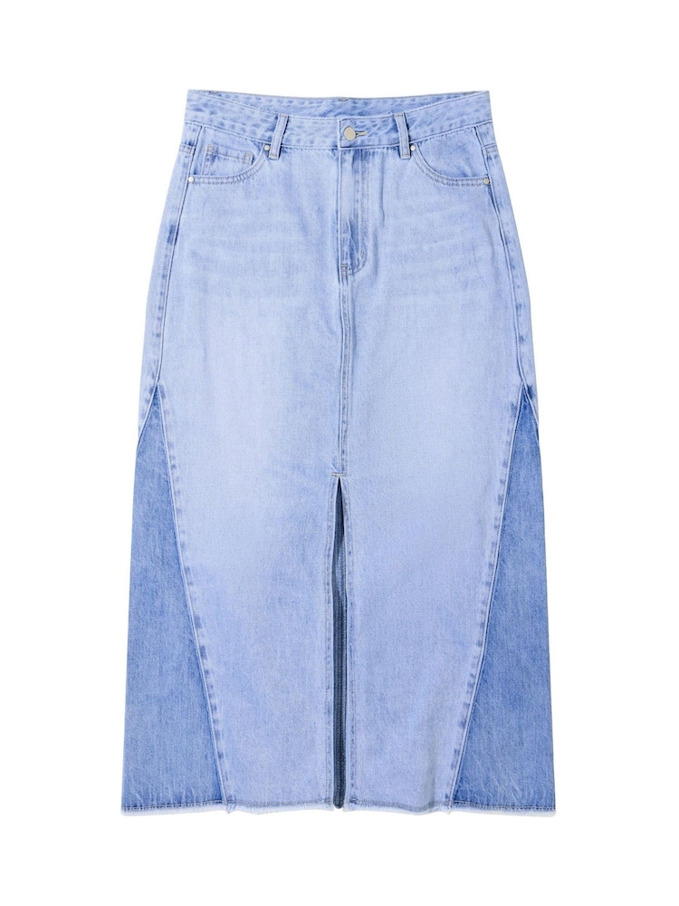 Joe Browns Blue Mid-Wash Frayed Hem Denim Skirt - Image 5 of 5