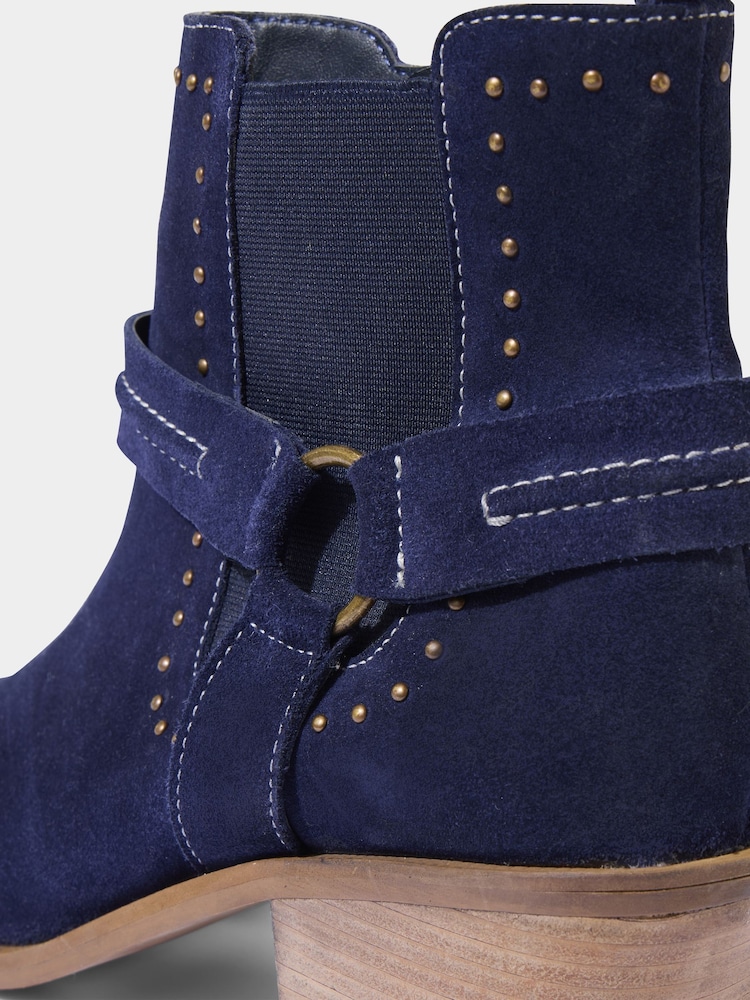 Joe Browns Blue Studded Premium Suede Western Ankle Boots - Image 5 of 5