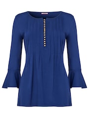 Joe Browns Blue Longline Button Down Jersey Top - Image 5 of 5