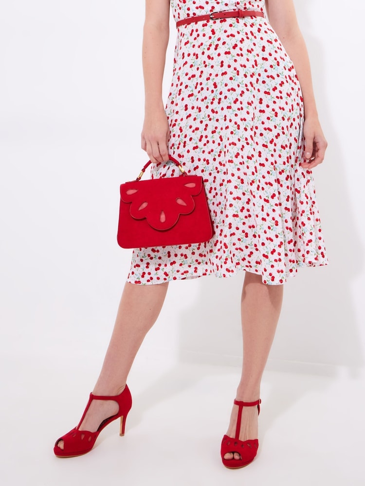 Joe Browns Red Scalloped Flap Front Bag - Image 6 of 6