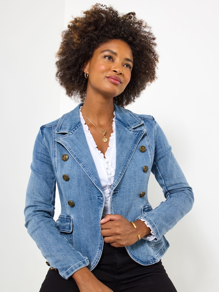 Joe Browns Blue Casual Stretch Denim Blazer - Image 1 of 5 Joe Browns Blue Casual Stretch Denim Blazer - Image 1 of 5
