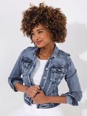 Joe Browns Blue Limited Edition Embroidered Denim Jacket - Image 2 of 7