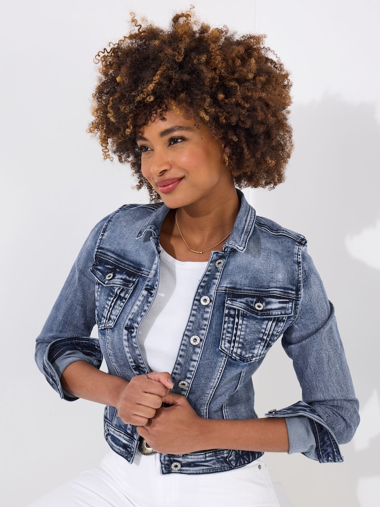 Joe Browns Blue Limited Edition Embroidered Denim Jacket - Image 2 of 7