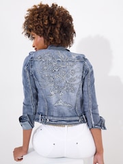 Joe Browns Blue Limited Edition Embroidered Denim Jacket - Image 3 of 7